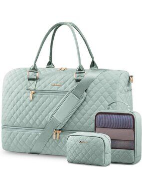 Stylish Travel Duffle Bag Set for Women - Weekender, Gym, Shoe Compartment
